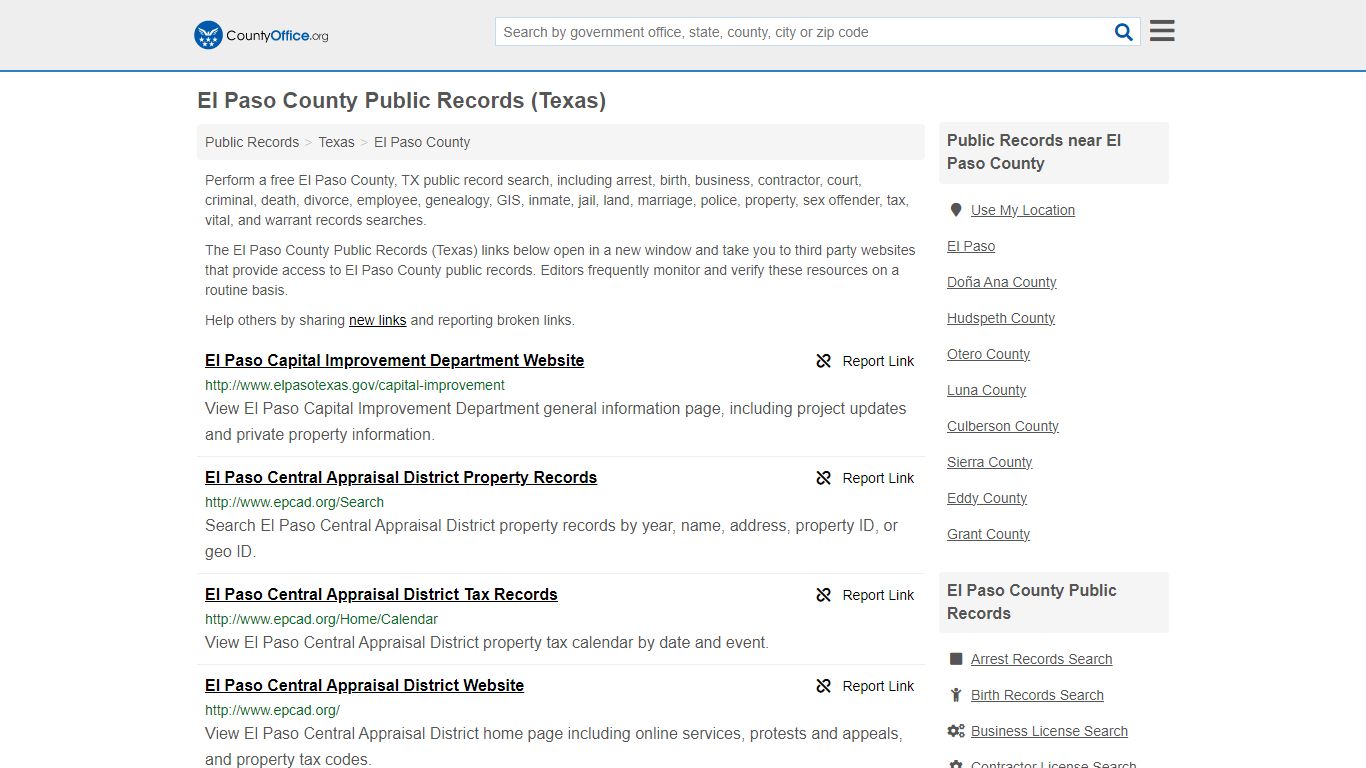 El Paso County Public Records (Texas) - County Office